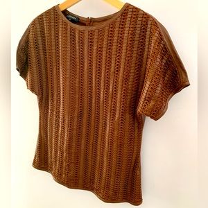 Escada Soft Luxurious Leather Weave Blouse